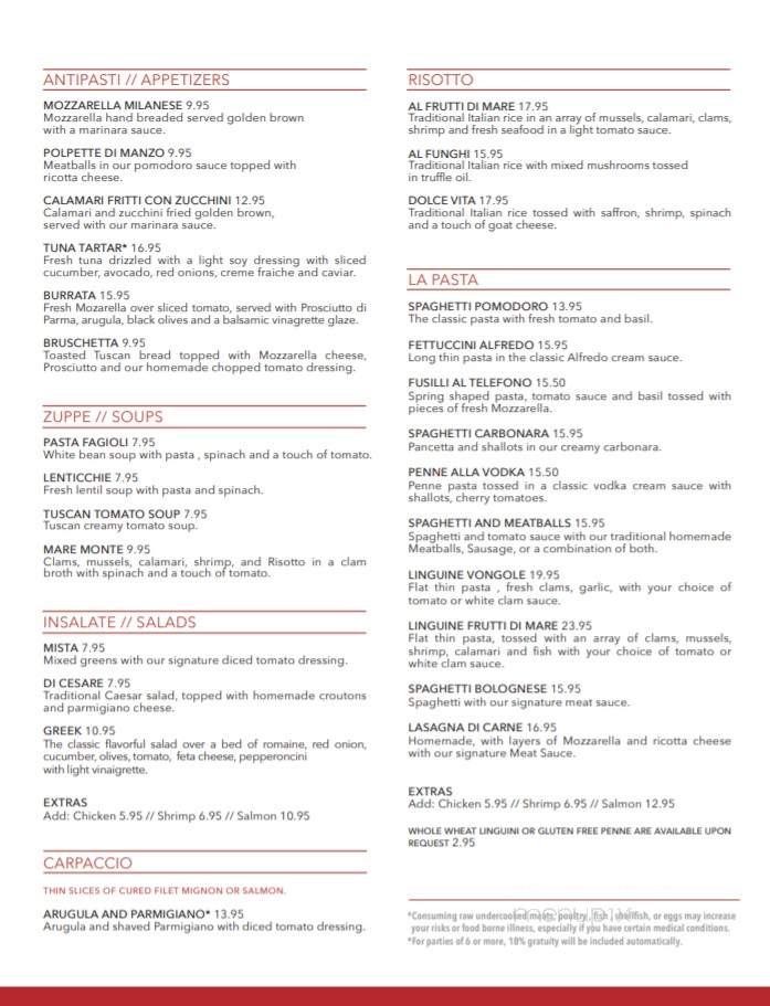 Spaghettino - Miami, FL menu_pic