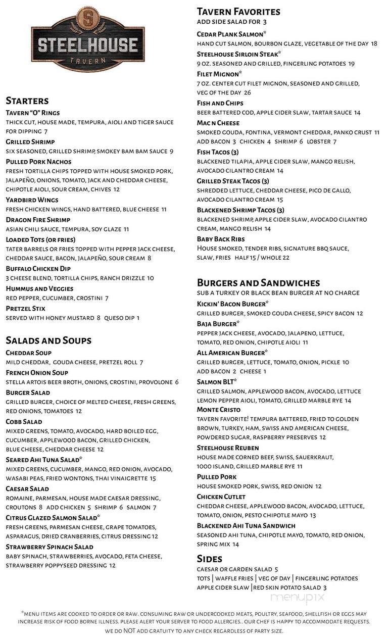STEELHOUSE Tavern - Troy, MI menu_pic