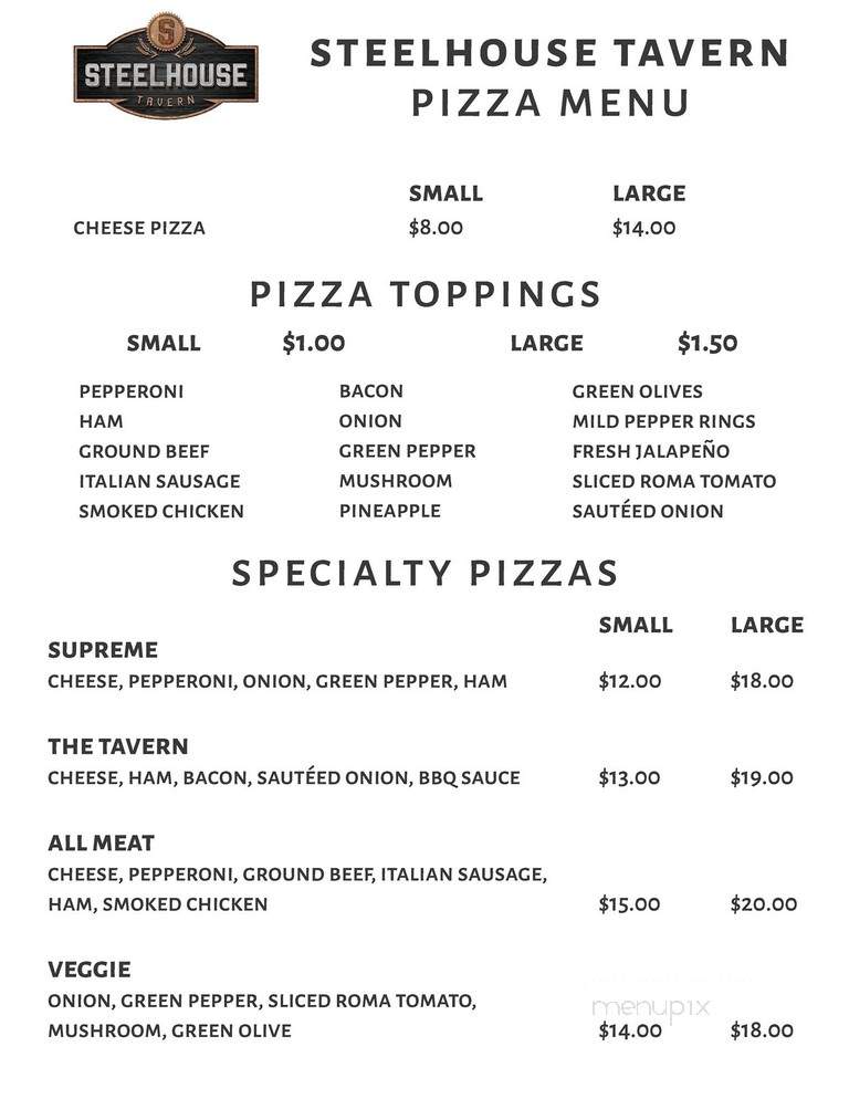 STEELHOUSE Tavern - Troy, MI menu_pic