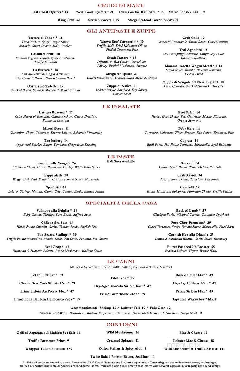 Strega Prime - Woburn, MA menu_pic