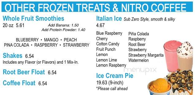 Sub Zero Ice Cream & Yogurt - Sarasota, FL menu_pic