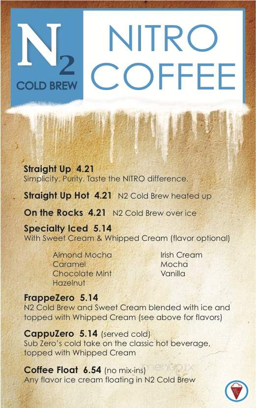 Sub Zero Ice Cream & Yogurt - Sarasota, FL menu_pic