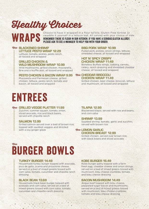 Tap House Grill - Des Plaines, IL menu_pic