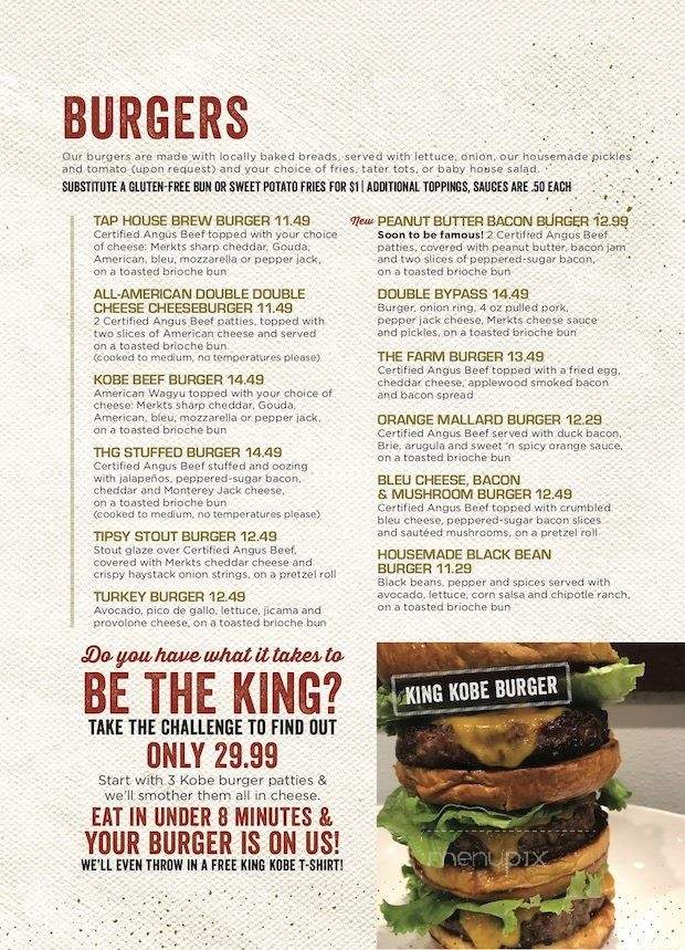 Tap House Grill - Des Plaines, IL menu_pic