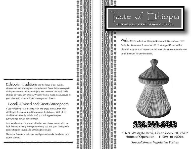 Taste of Ethiopia - Greensboro, NC menu_pic