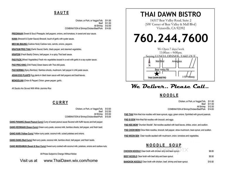 Thai Dawn Bistro - Victorville, CA