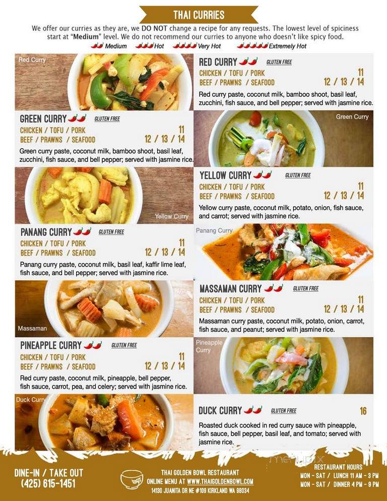 Thai Golden Bowl - Kirkland, WA menu_pic