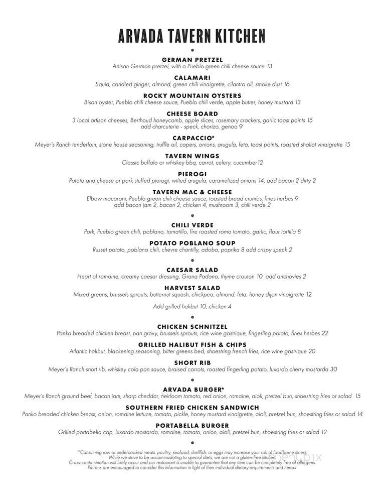 The Arvada Tavern - Arvada, CO menu_pic