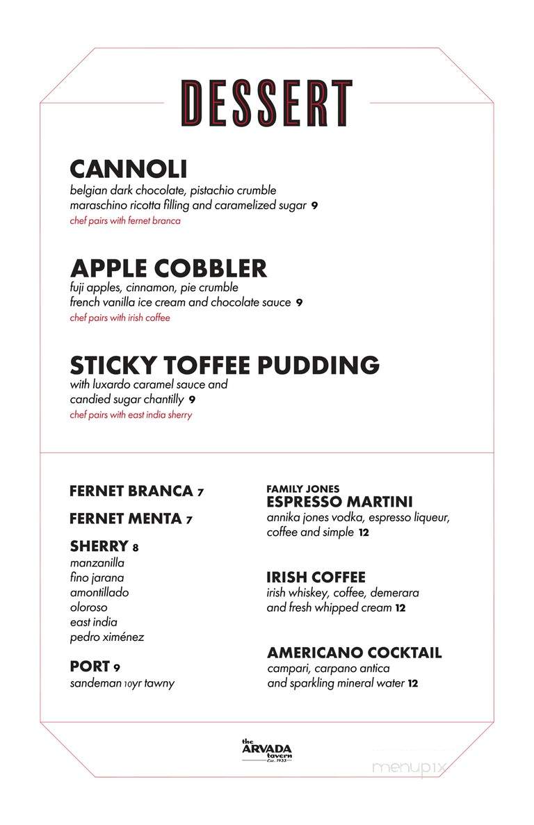 The Arvada Tavern - Arvada, CO menu_pic