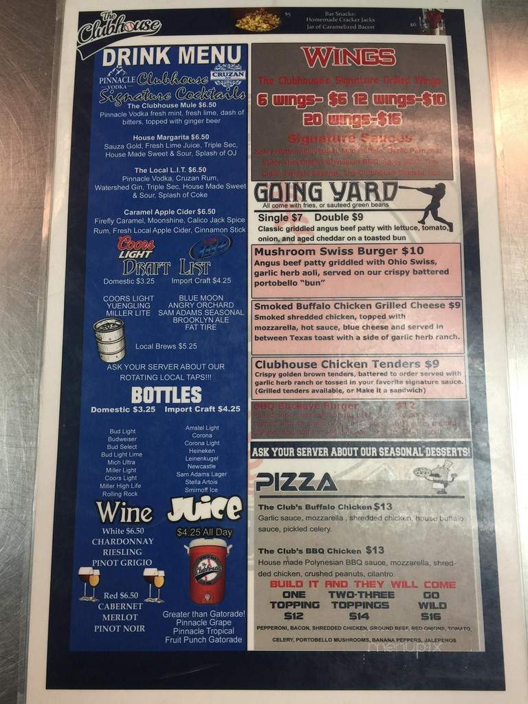 The Clubhouse - Columbus, OH menu_pic