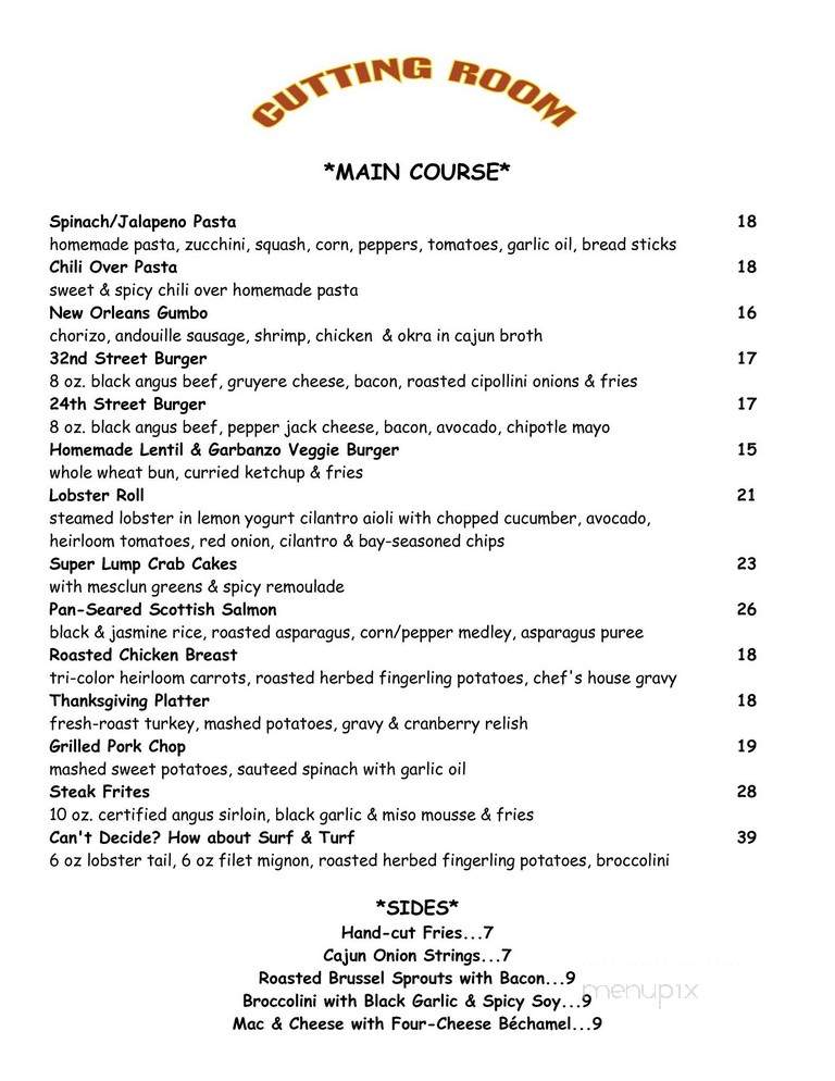 The Cutting Room - New York, NY menu_pic
