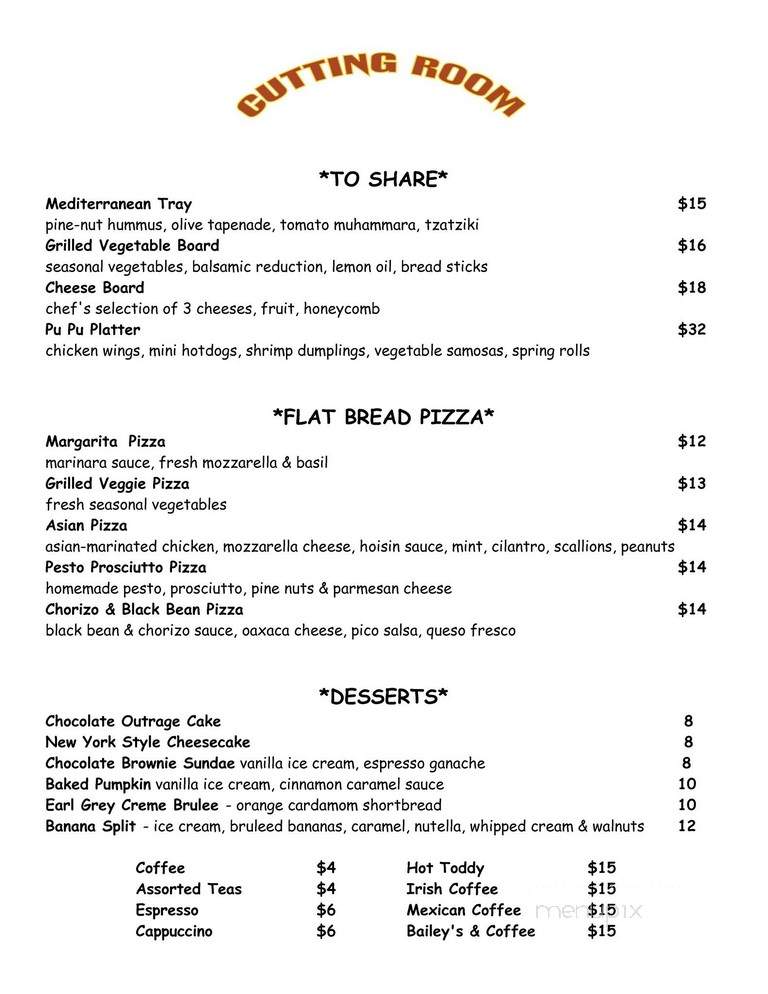 The Cutting Room - New York, NY menu_pic