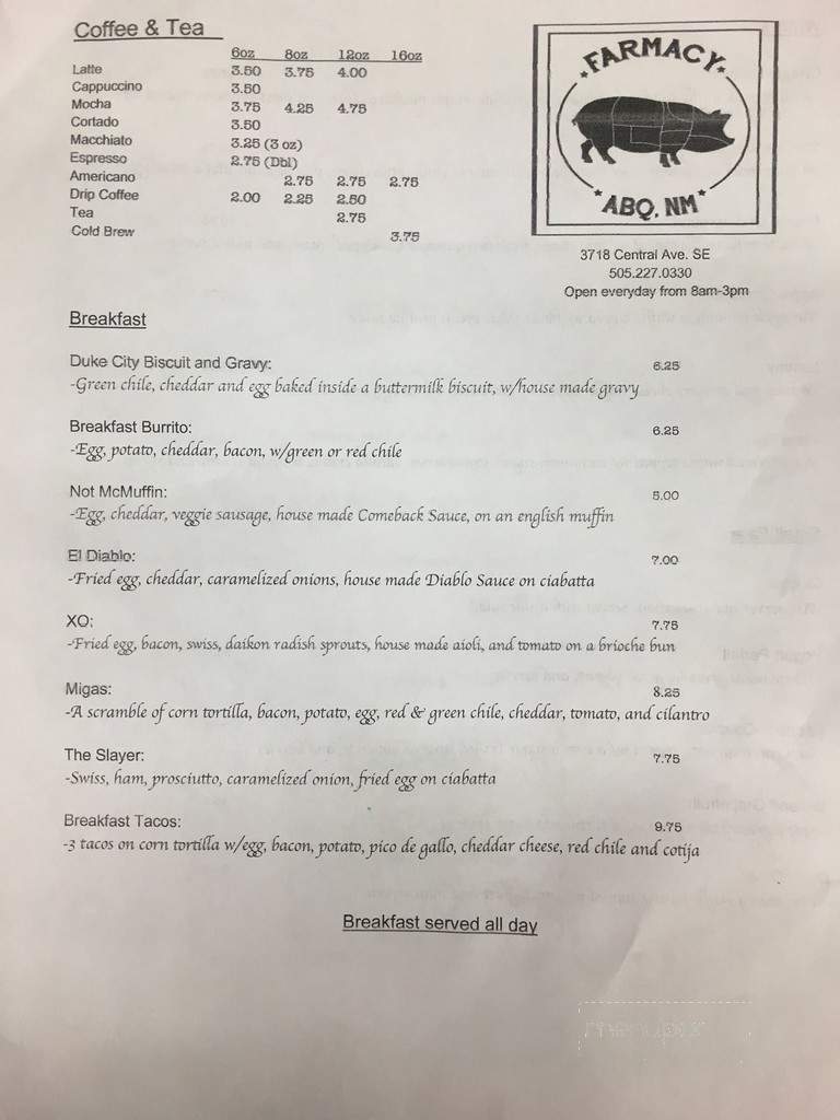 The Farmacy - Philadelphia, PA menu_pic