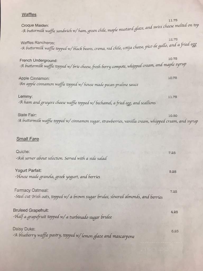 The Farmacy - Philadelphia, PA menu_pic