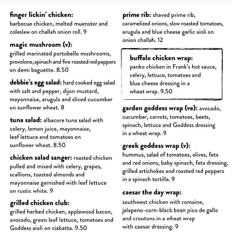 The Goddess and the Grocer - Chicago, IL menu_pic