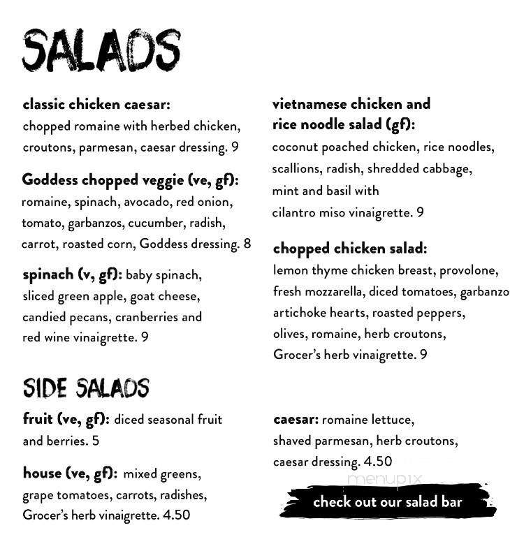 The Goddess and the Grocer - Chicago, IL menu_pic