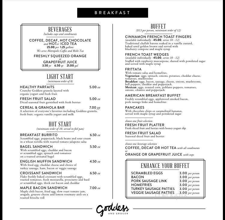 The Goddess and the Grocer - Chicago, IL menu_pic