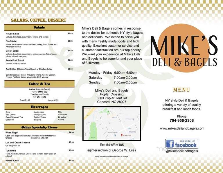 The Great American Bagel & Bakery - Concord, NC menu_pic