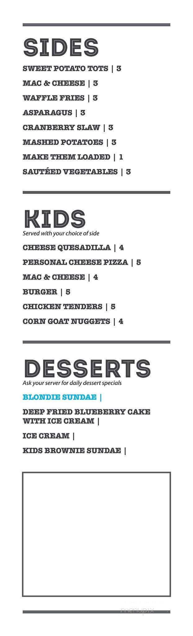 The Green Goat - Charleston, SC menu_pic