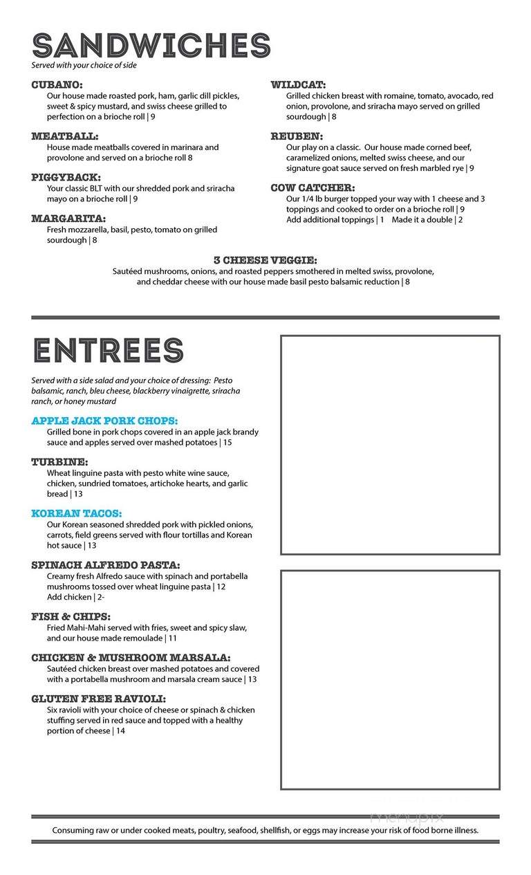 The Green Goat - Charleston, SC menu_pic