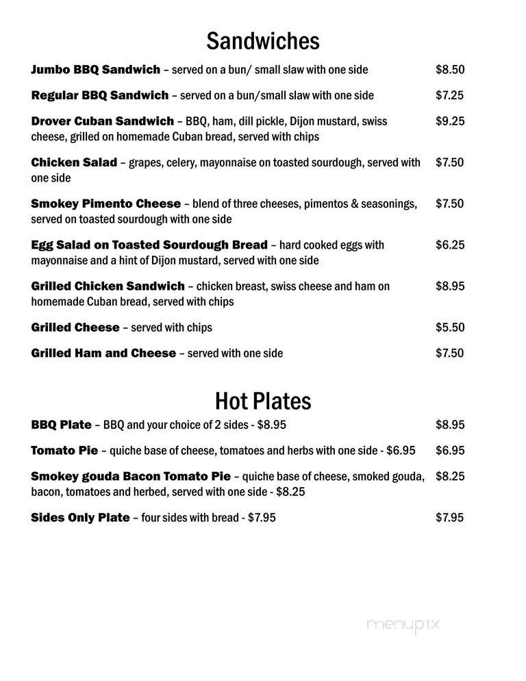 The Hungry Drover - Travelers Rest, SC menu_pic