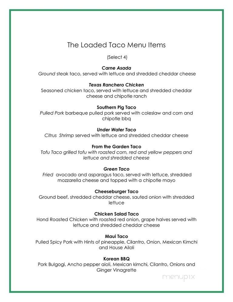 The Loaded Burger - Atlanta, GA menu_pic