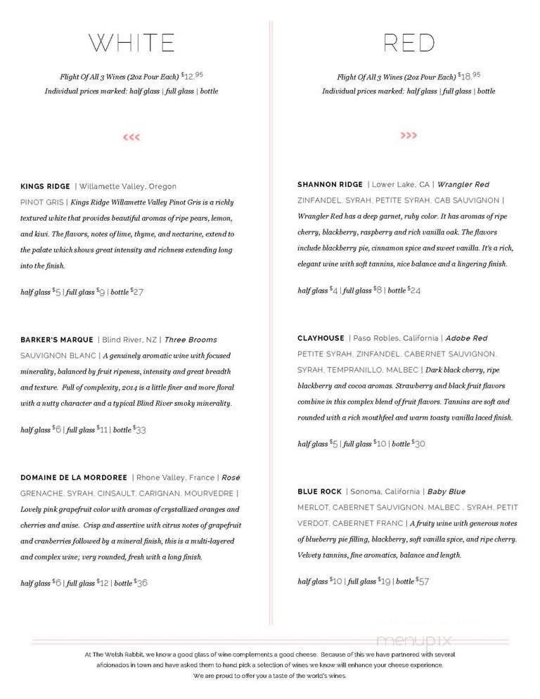 The Welsh Rabbit Cheese Shop - Fort Collins, CO menu_pic