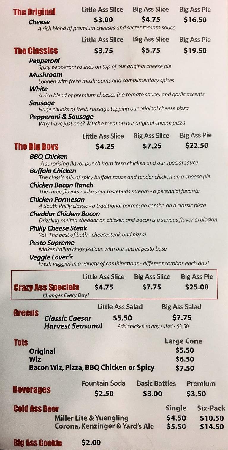 Thin Crust Pizza Chicken Grill - Philadelphia, PA menu_pic