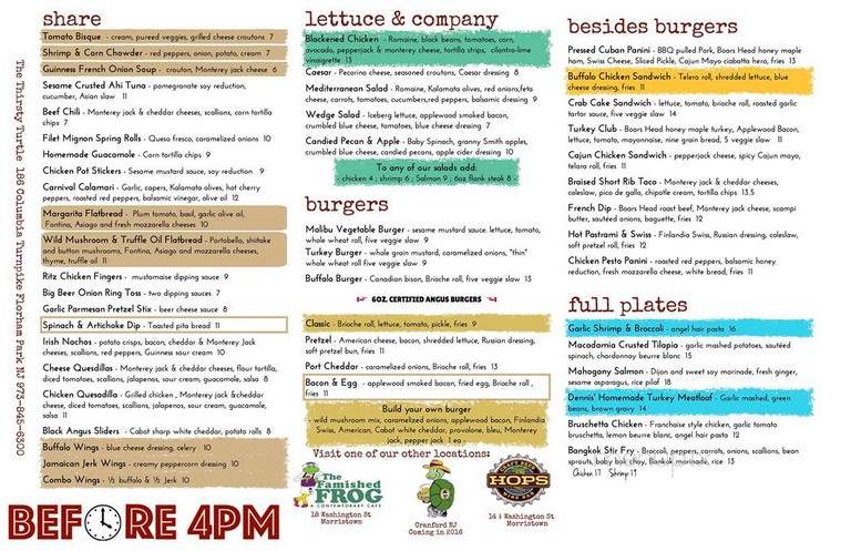 Thirsty Turtle - Florham Park, NJ menu_pic