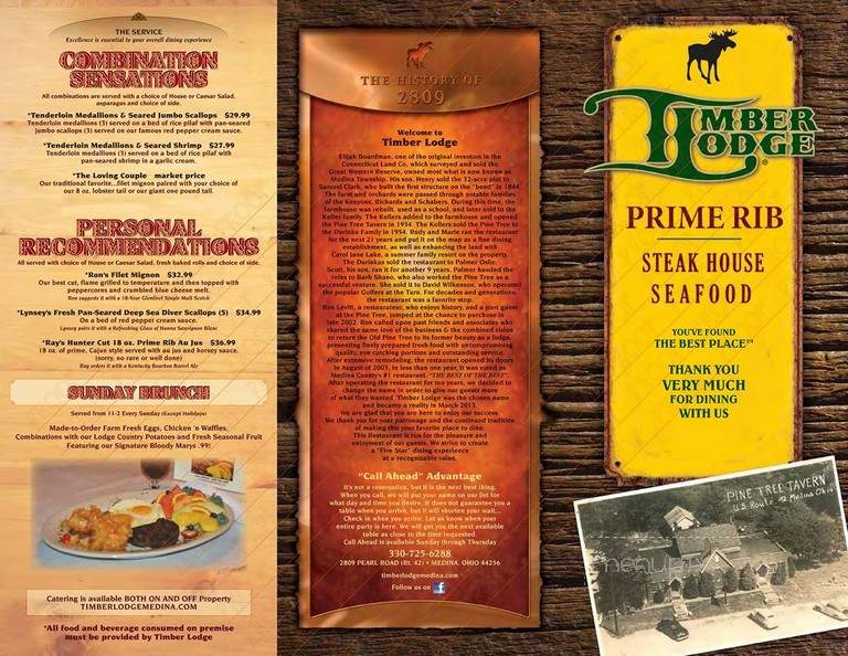 Timber Lodge - Medina, OH menu_pic