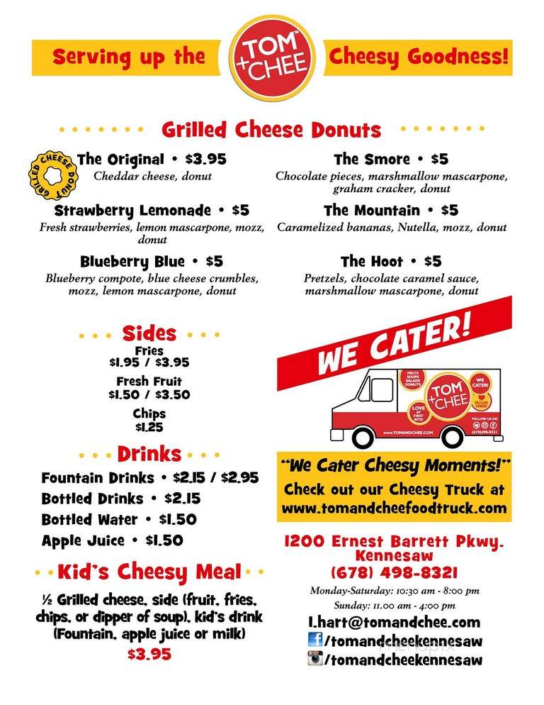 Tom + Chee - Kennesaw, GA menu_pic