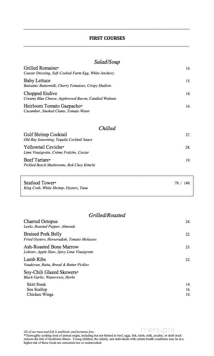 Tom Colicchio's Heritage Steak - Las Vegas, NV menu_pic