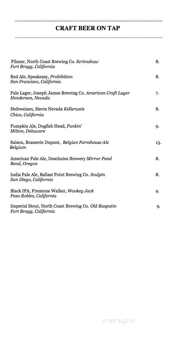 Tom Colicchio's Heritage Steak - Las Vegas, NV menu_pic