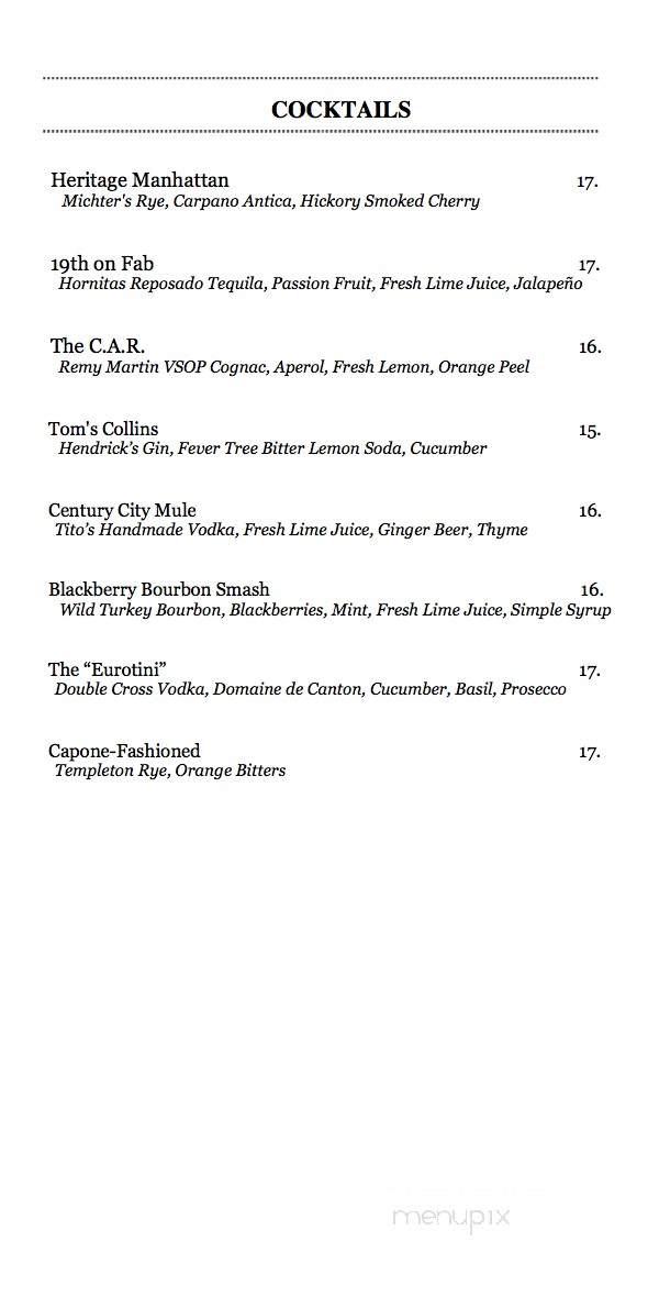 Tom Colicchio's Heritage Steak - Las Vegas, NV menu_pic