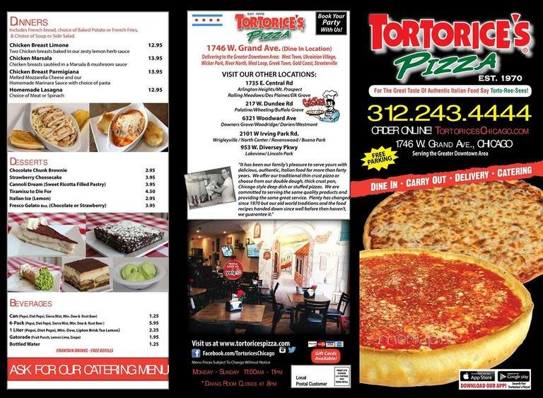 Tortorice's Pizza & Catering - Chicago, IL menu_pic