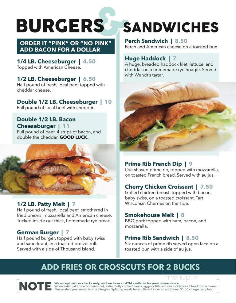 Wendt's on the Lake - Van Dyne, WI menu_pic