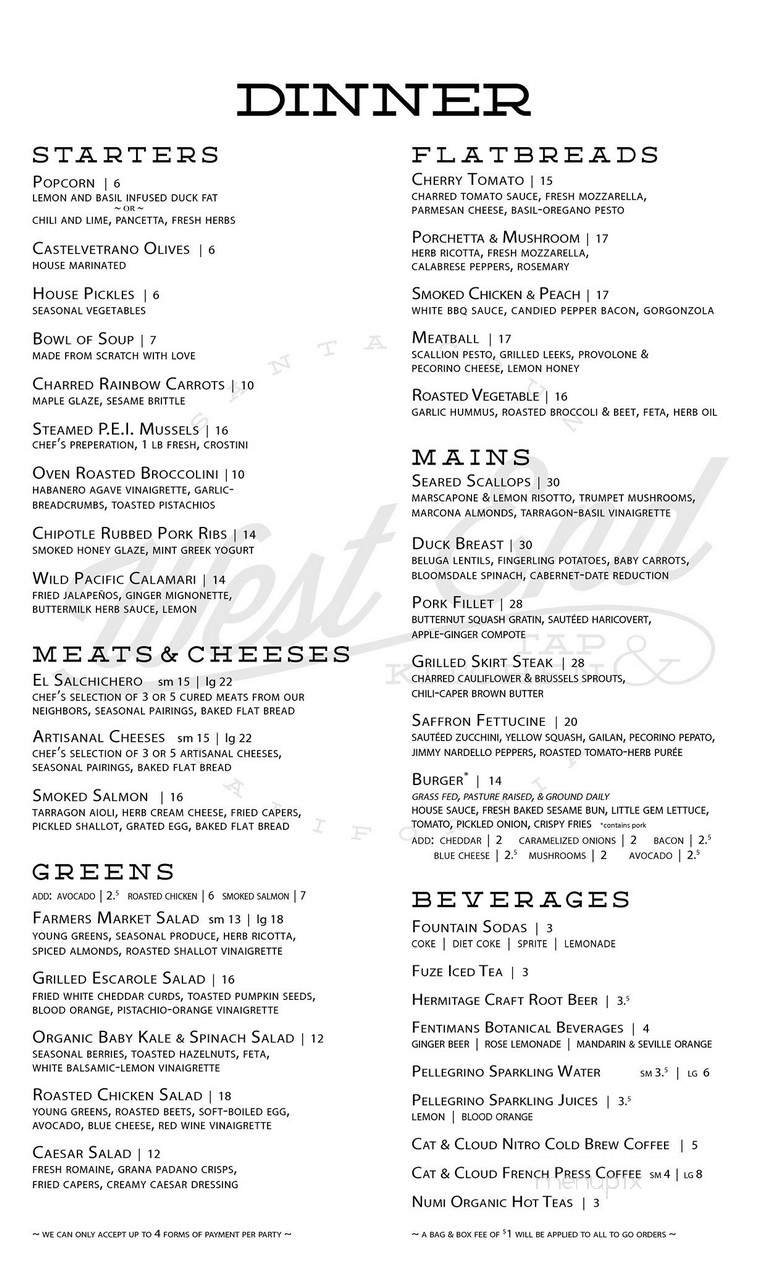 West End Tap & Kitchen - Santa Cruz, CA menu_pic