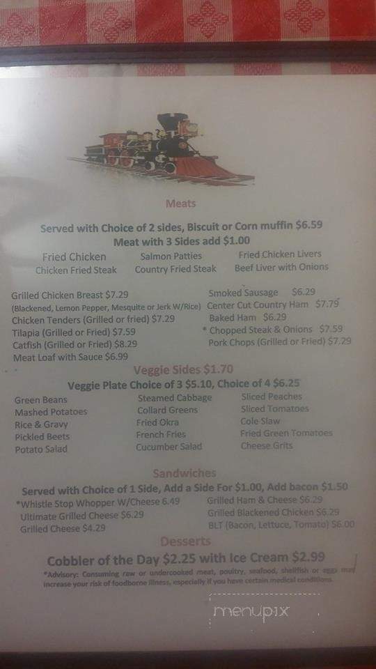 Whistle Stop Express - Cartersville, GA menu_pic