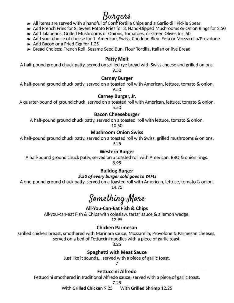 yale Hotel - Yale, MI menu_pic