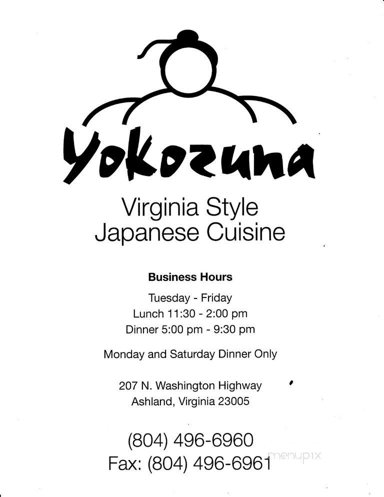 Yokozuna - Ashland, VA menu_pic
