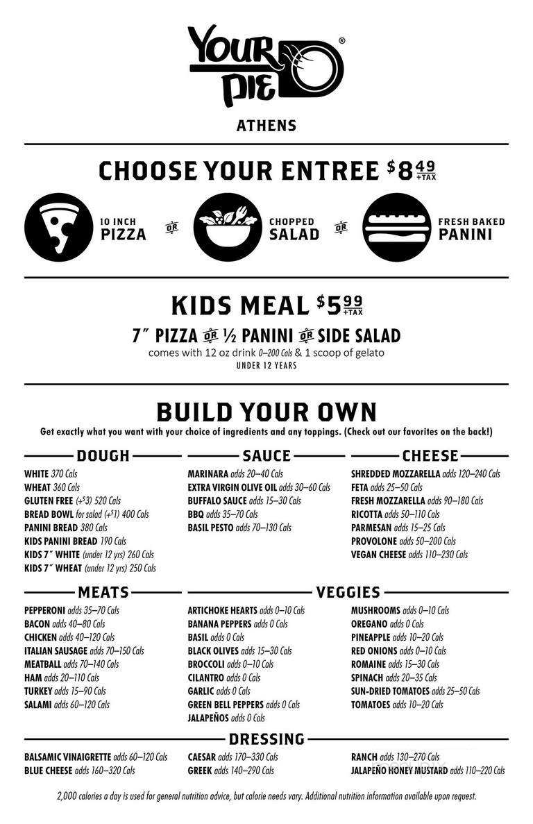 Your Pie - Athens, GA menu_pic