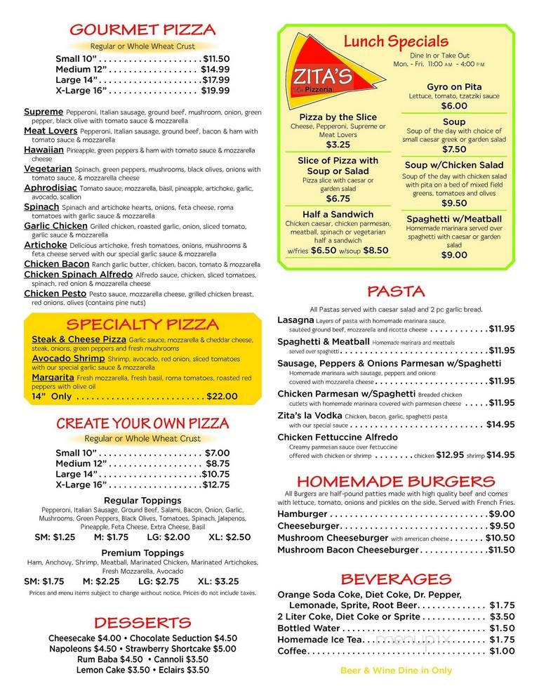 Zitas la Pizzeria 2 - Metairie, LA