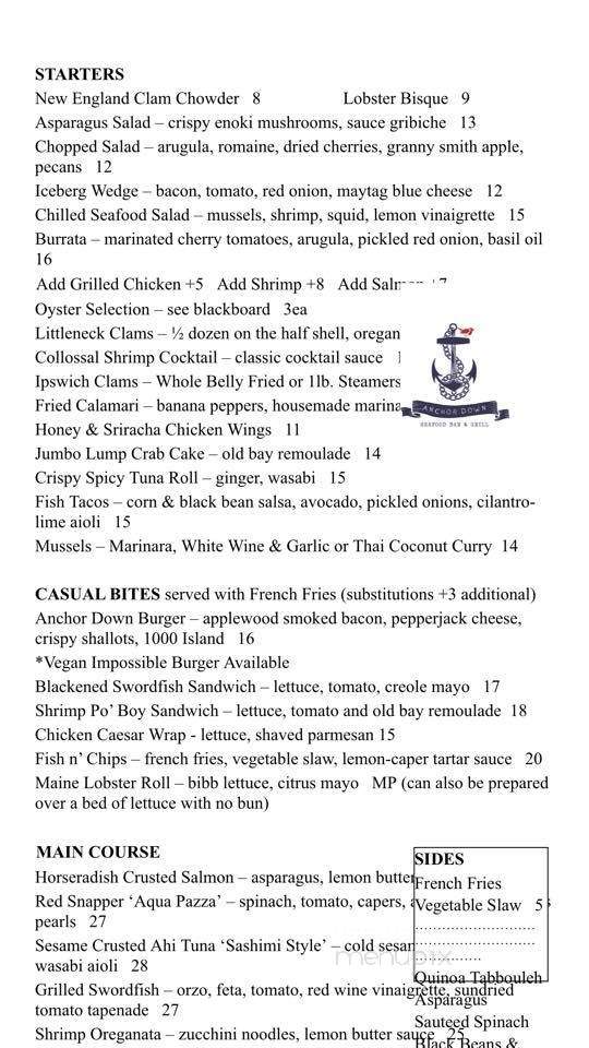 Anchor Down Seafood Bar and Grill - Merrick, NY menu_pic