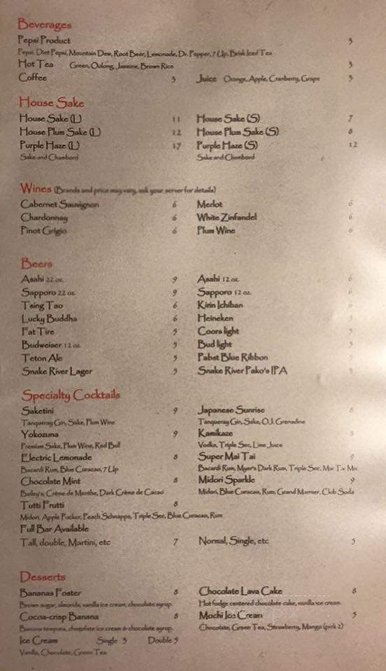 Kazumi - Jackson, WY menu_pic