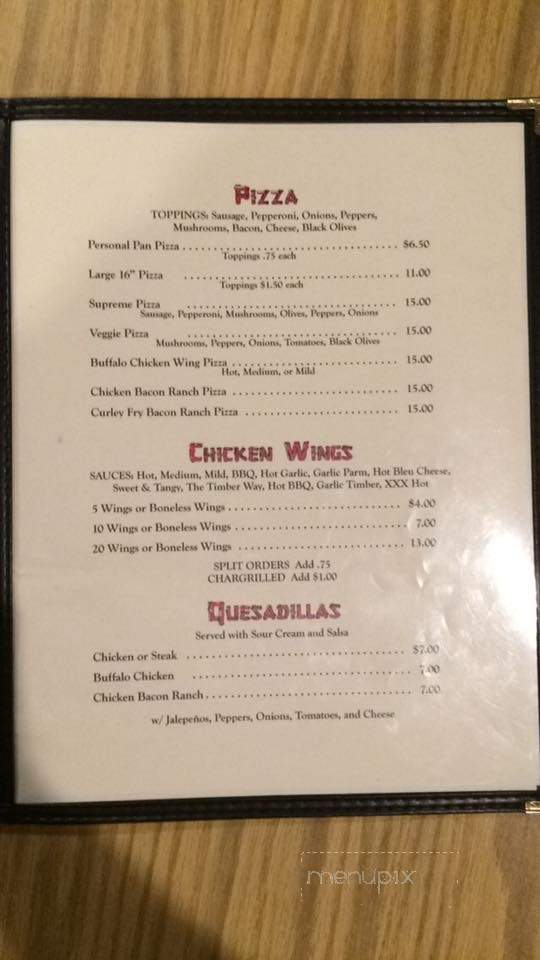Timber Tavern Bar & Grill - Syracuse, NY menu_pic