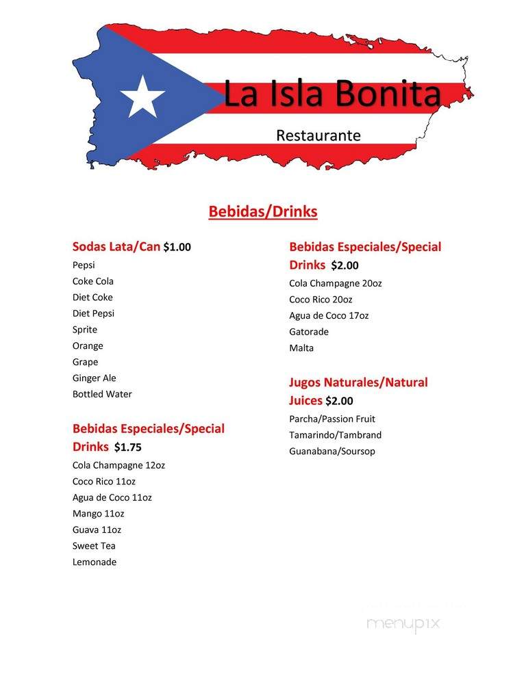 La Isla Bonita - Columbia, SC menu_pic