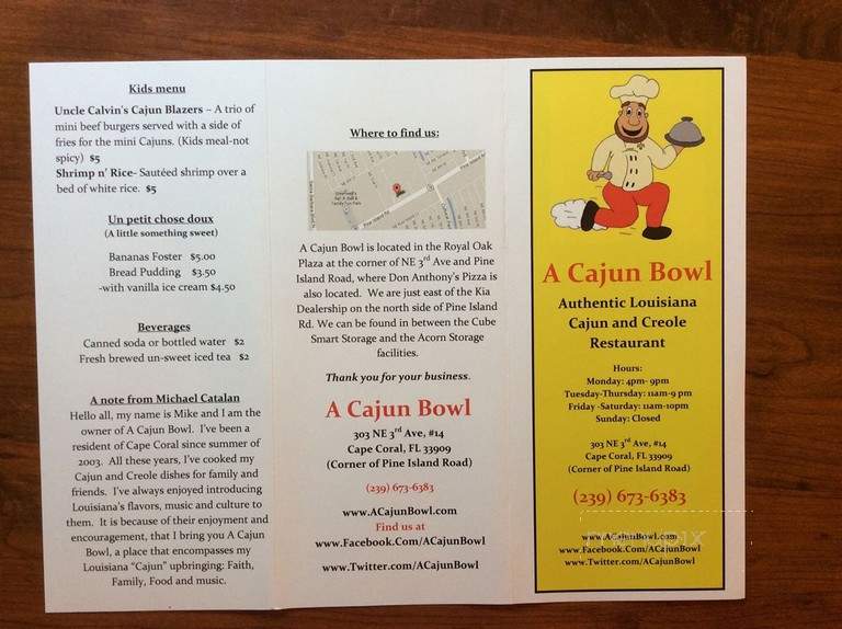A Cajun Bowl - Cape Coral, FL menu_pic