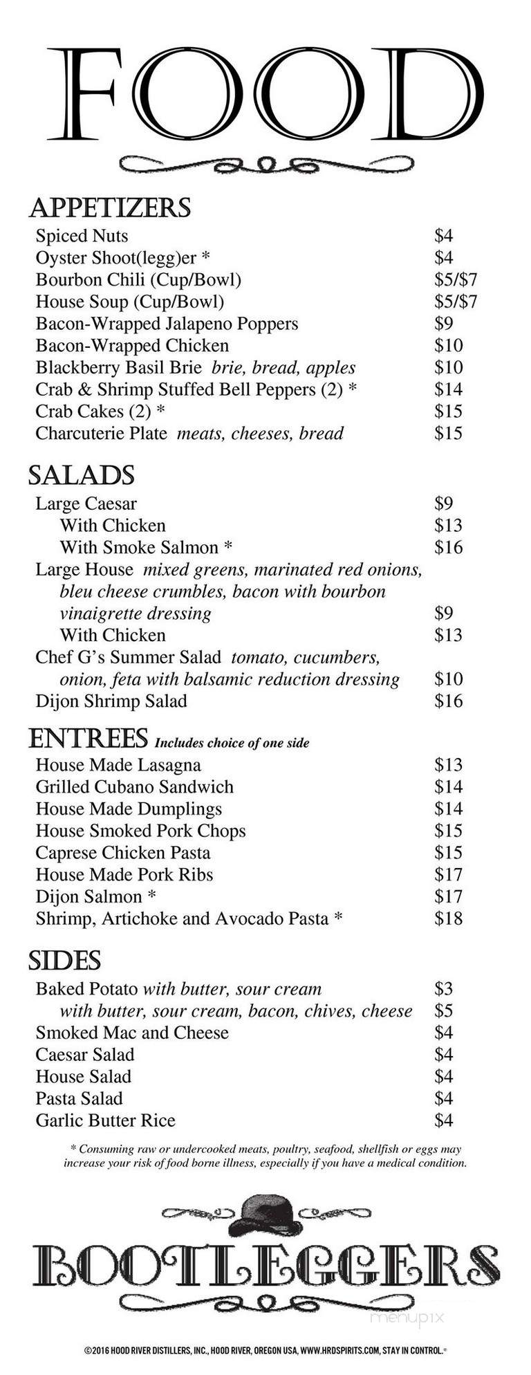 Bootleggers Whiskey Bar - Beaverton, OR menu_pic