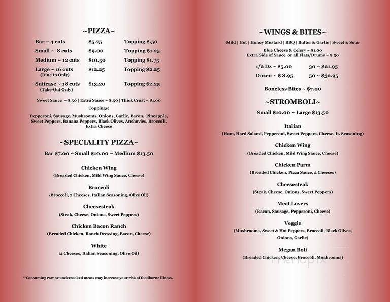 Fort Cafe and Pizza - Kingston, PA menu_pic