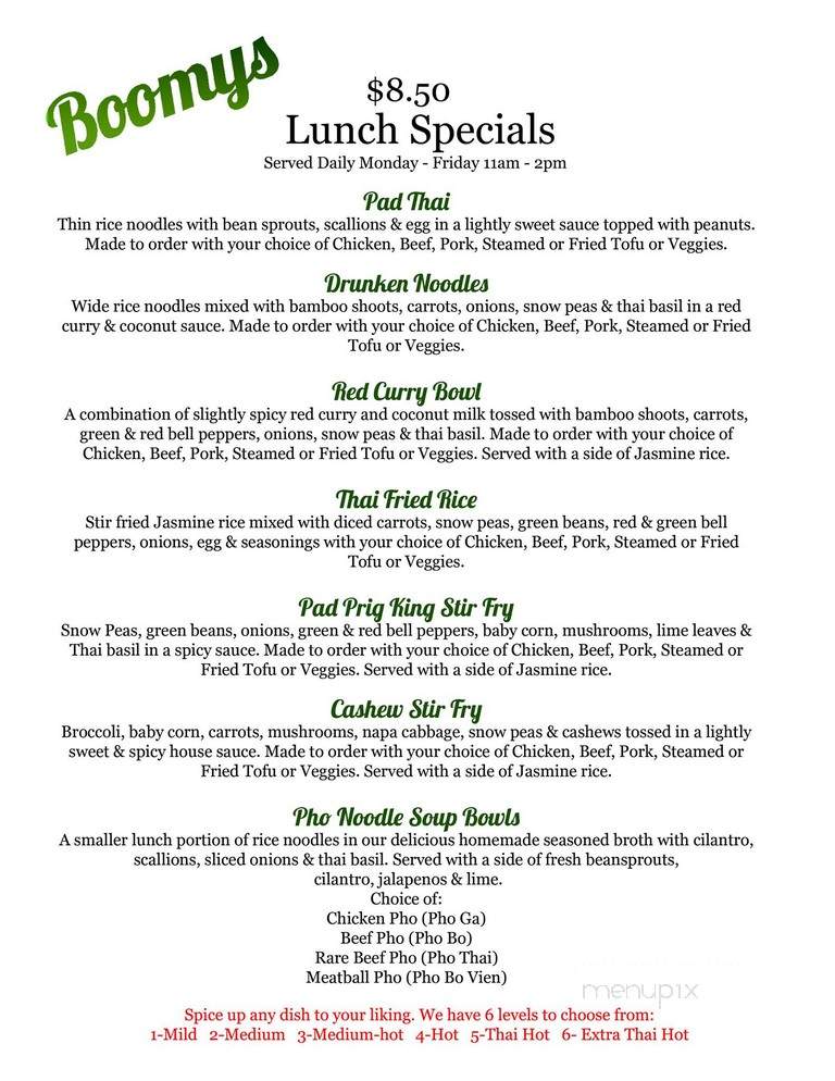 Boomys - Savannah, GA menu_pic